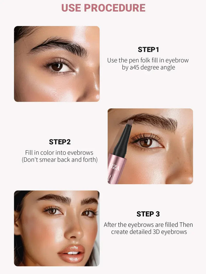 Micro-Fork Eyebrow Pencil: Waterproof, Natural Hair-Like Strokes & Long-Lasting