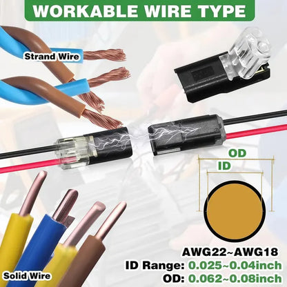 Double-Wire Plug-in Connector Led Light Strip Connectors 2 Pin