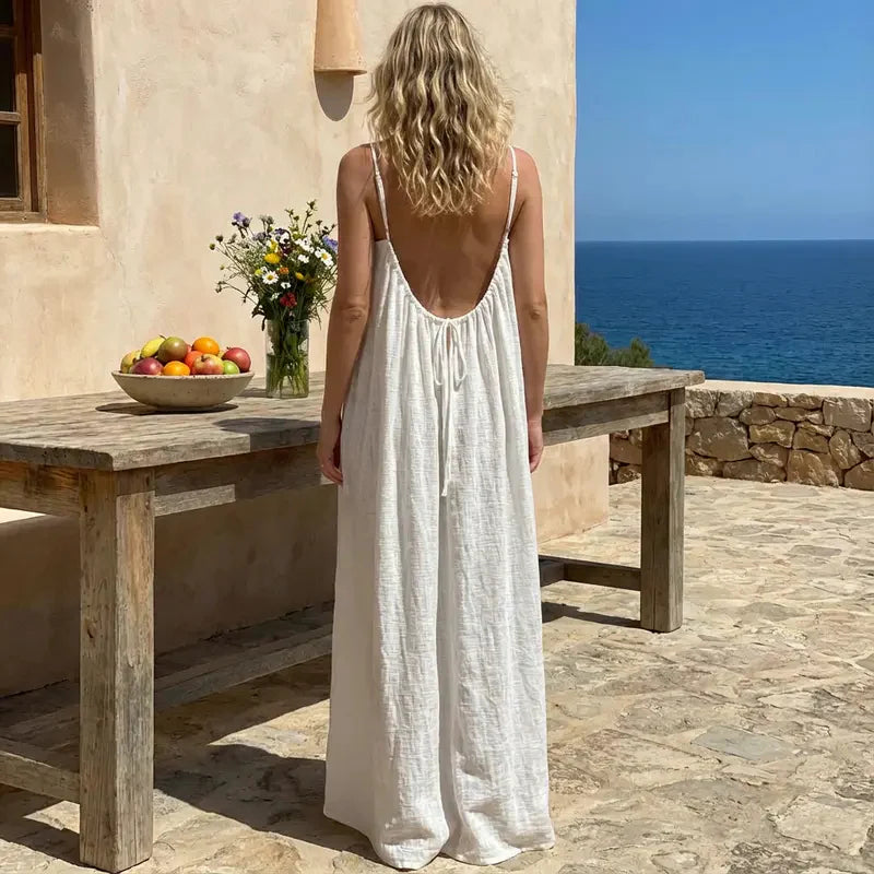☀️Women's Solid Color Backless Cami Dress