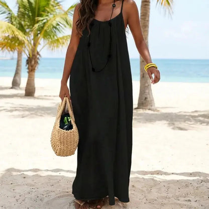 ☀️Women's Solid Color Backless Cami Dress
