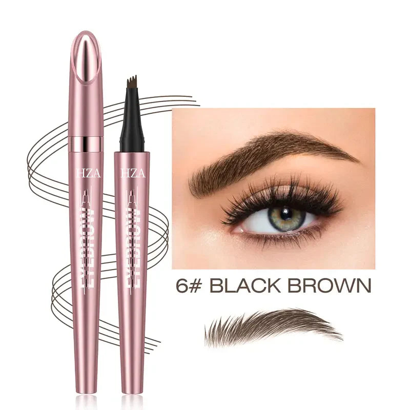 Micro-Fork Eyebrow Pencil: Waterproof, Natural Hair-Like Strokes & Long-Lasting