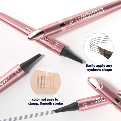 Micro-Fork Eyebrow Pencil: Waterproof, Natural Hair-Like Strokes & Long-Lasting